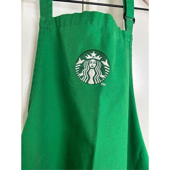 Starbucks Unisex Green Cotton Blend Twill Adjustable Apron Adult One Size K318 - Picture 2 of 5